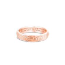4mm Rose Gold Half-Round Fingerprint Ring - Legacy Touch -- Dev