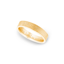 4mm Yellow Gold Flat Fingerprint Ring - Legacy Touch -- Dev
