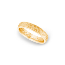 4mm Yellow Gold Half-Round Fingerprint Ring - Legacy Touch -- Dev