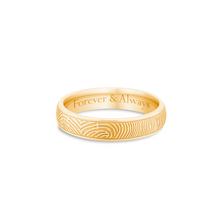 4mm Yellow Gold Half-Round Fingerprint Ring - Legacy Touch -- Dev