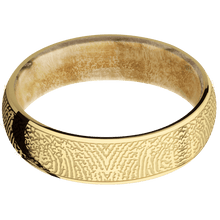 18K Yellow Gold + Polish Finish + Boxelder Burl