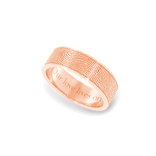 6mm Rose Gold Flat Fingerprint Ring - Legacy Touch -- Dev