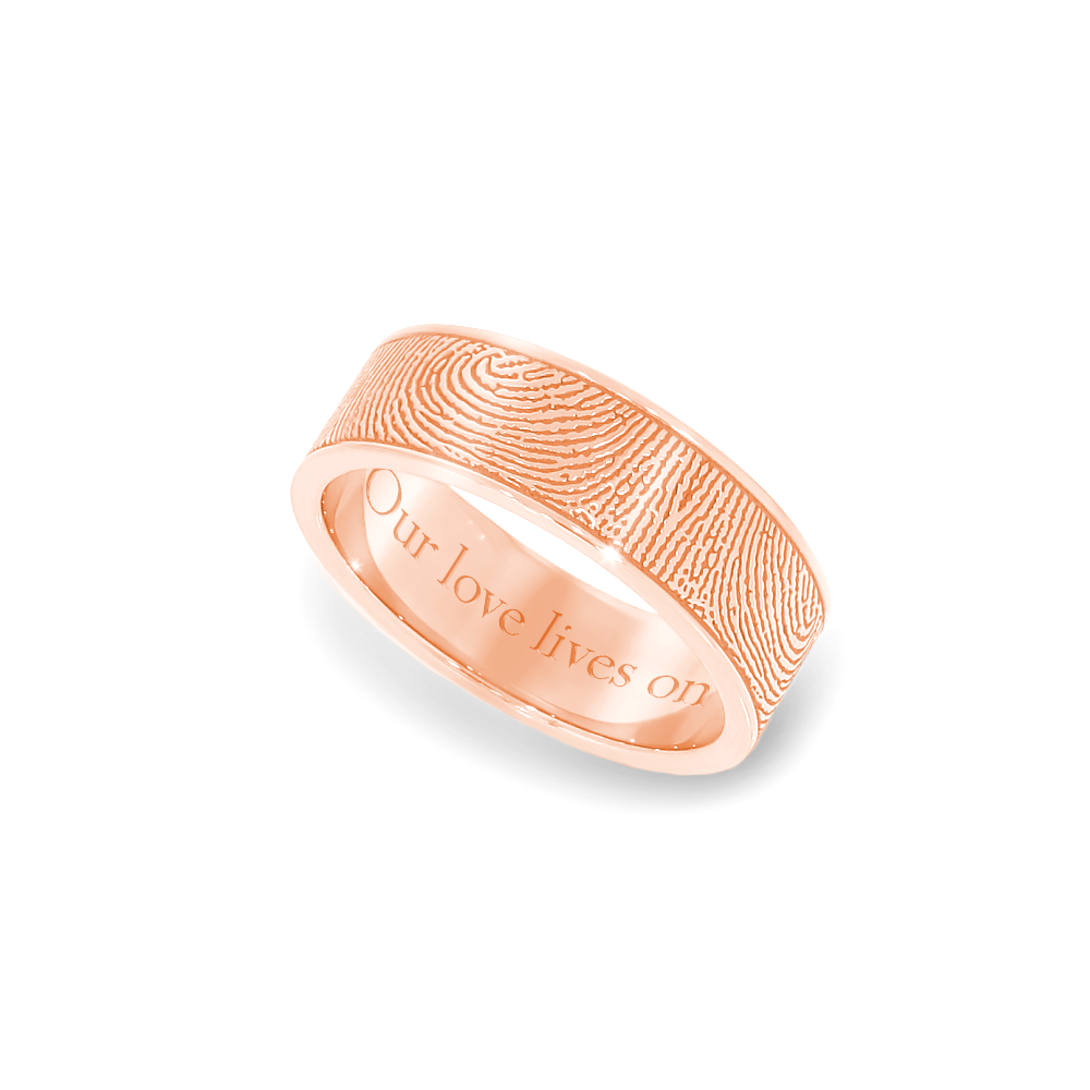 6mm Rose Gold Flat Fingerprint Ring - Legacy Touch -- Dev