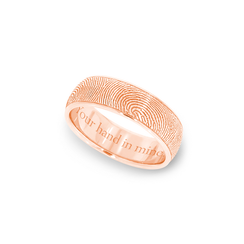 6mm Rose Gold Half-Round Fingerprint Ring - Legacy Touch -- Dev