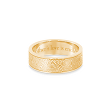 6mm Yellow Gold Flat Fingerprint Ring - Legacy Touch -- Dev