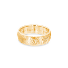 6mm Yellow Gold Half-Round Fingerprint Ring - Legacy Touch -- Dev