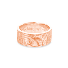 8mm Rose Gold Flat Fingerprint Ring - Legacy Touch -- Dev