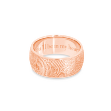 8mm Rose Gold Half-Round Fingerprint Ring - Legacy Touch -- Dev