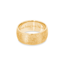 8mm Yellow Gold Half-Round Fingerprint Ring - Legacy Touch -- Dev