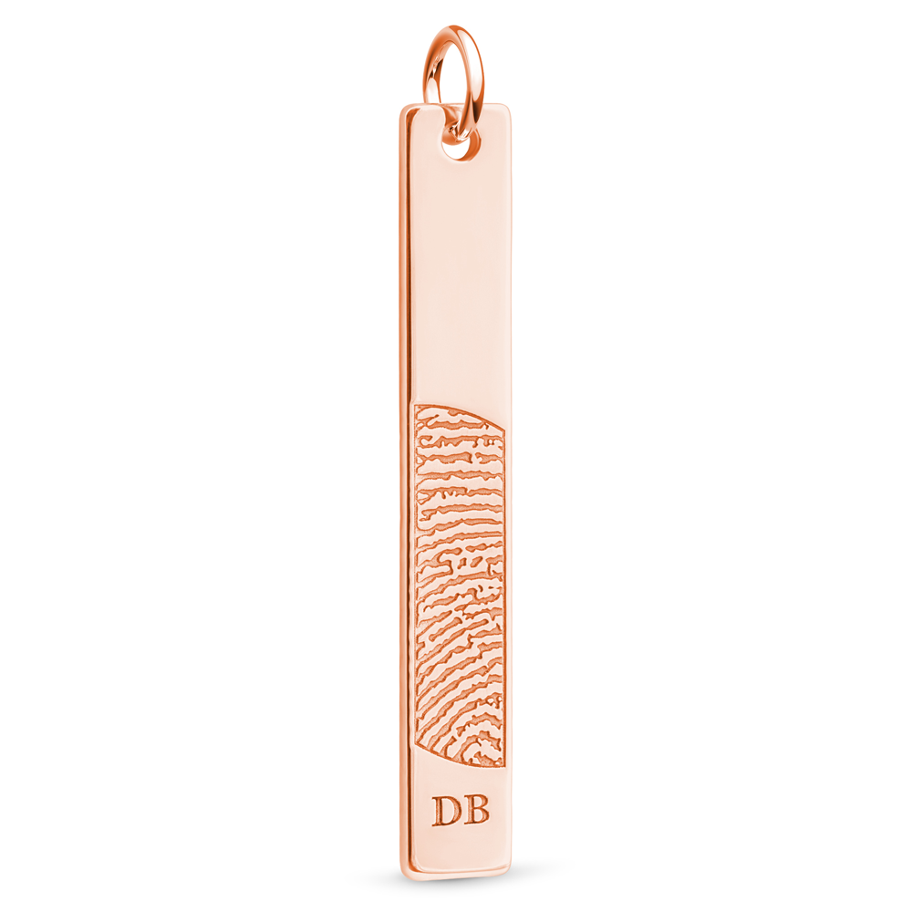 Rose Gold Vertical Flat Bar Pendant
