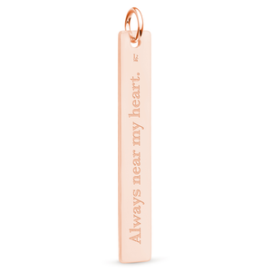 Rose Gold Vertical Flat Bar Pendant