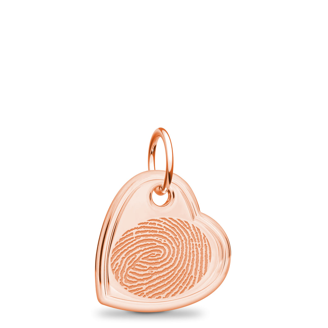 14k Rose Gold Offset Heart Charm - Legacy Touch -- Dev