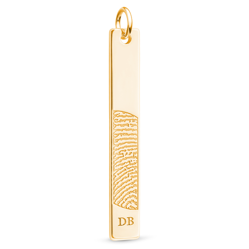 Yellow Gold Vertical Flat Bar Pendant