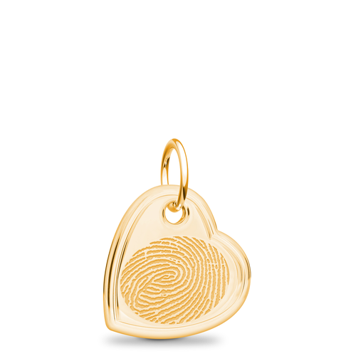 14k Yellow Gold Offset Heart Charm - Legacy Touch -- Dev