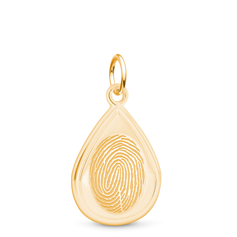 14k Yellow Gold Tear Drop Charm - Legacy Touch -- Dev