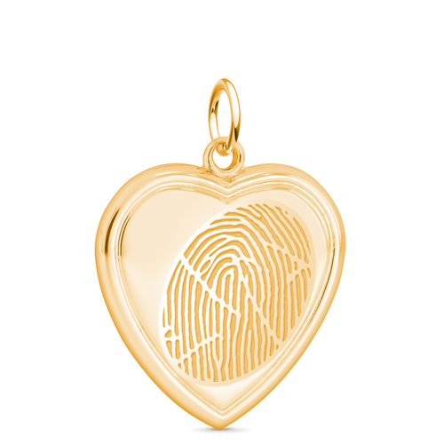 14k Yellow Gold Vertical Heart Pendant - Legacy Touch -- Dev