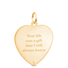 14k Yellow Gold Vertical Heart Pendant - Legacy Touch -- Dev