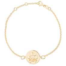14k Yellow Gold Disc Charm Bracelet
