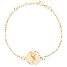 14k Yellow Gold Disc Charm Bracelet