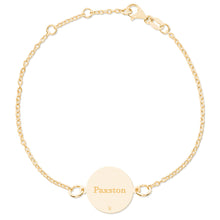 14k Yellow Gold Disc Charm Bracelet