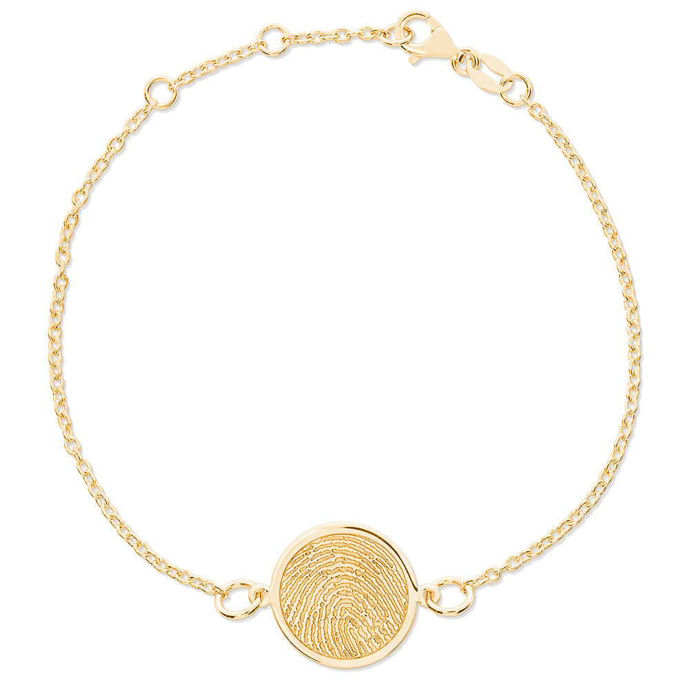 14k Yellow Gold Disc Charm Bracelet