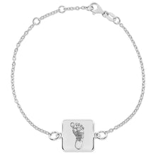 Sterling Silver Square Charm Bracelet
