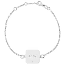 Sterling Silver Square Charm Bracelet