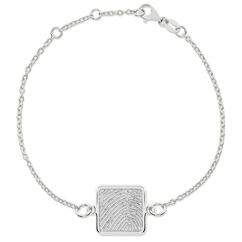 Sterling Silver Square Charm Bracelet