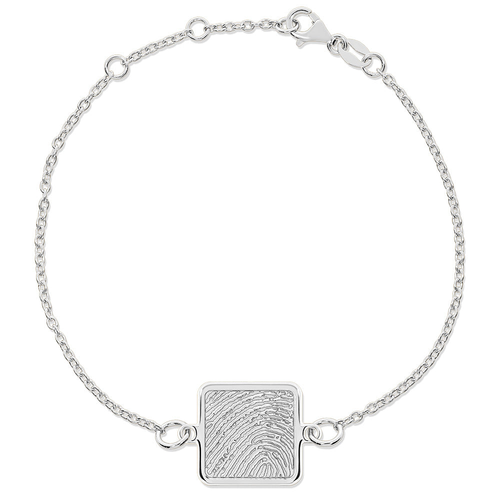 Sterling Silver Square Charm Bracelet