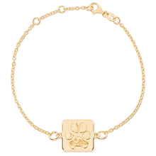 14k Yellow Gold Square Charm Bracelet