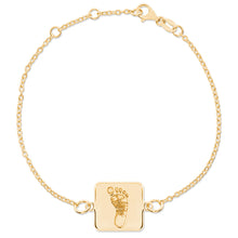 14k Yellow Gold Square Charm Bracelet