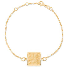 14k Yellow Gold Square Charm Bracelet