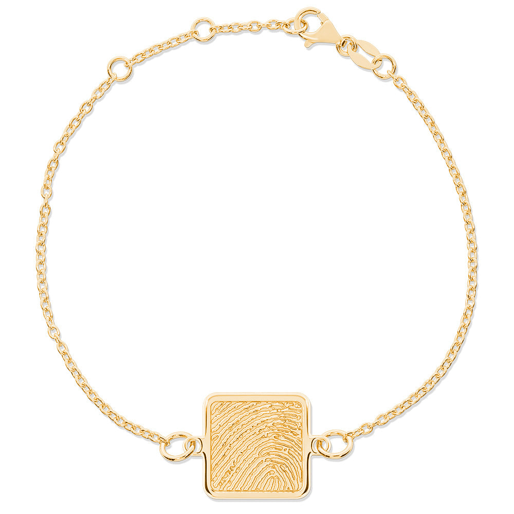 14k Yellow Gold Square Charm Bracelet