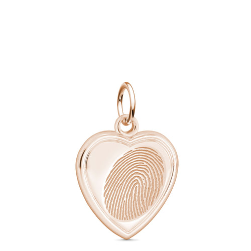 14k Rose Gold Vertical Heart Charm - Legacy Touch -- Dev