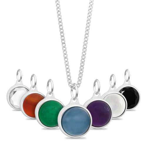 Stainless Steel Gemstone Cremation Urn Pendant