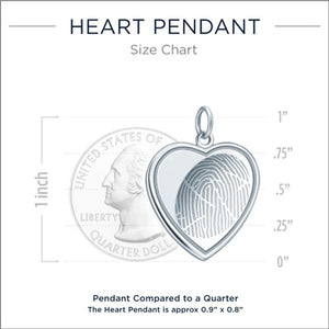 Sterling Silver Vertical Heart Pendant - Legacy Touch -- Dev