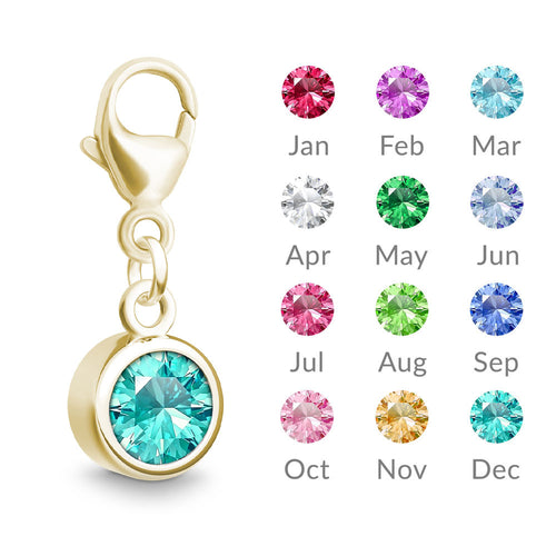 14K Gold Birthstone Charm For Bracelet