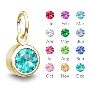 14K Gold Birthstone Charm For Necklace