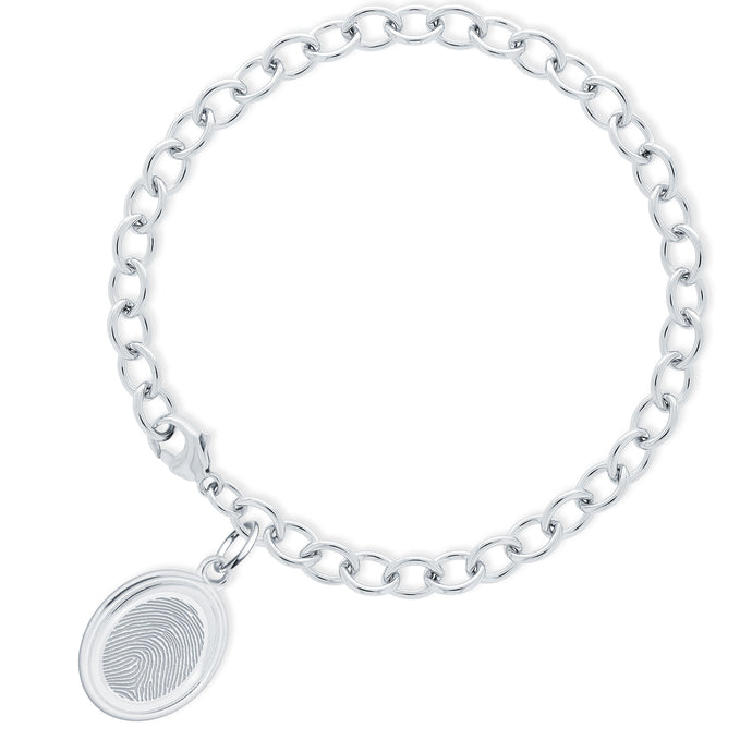 Sterling Silver Bracelet with Oval Charm - Legacy Touch -- Dev