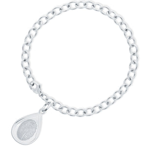 Sterling Silver Bracelet with Tear Drop Charm - Legacy Touch -- Dev
