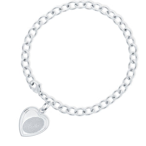 Sterling Silver Bracelet with Vertical Heart Charm - Legacy Touch -- Dev