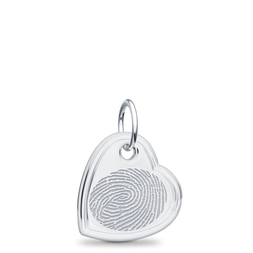 Sterling Silver Offset Heart Charm - Legacy Touch -- Dev