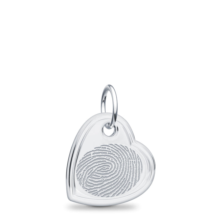 Sterling Silver Offset Heart Charm - Legacy Touch -- Dev