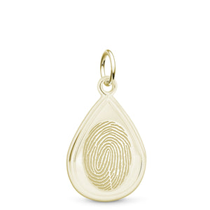 10K Yellow Gold Dual Print Tear Drop Charm