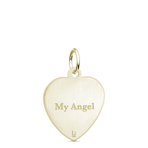 14k Yellow Gold Vertical Heart Charm - Legacy Touch -- Dev