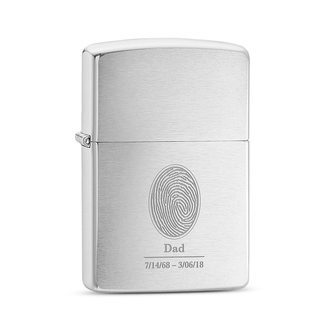 Zippo<sup>®</sup> Lighter - Brushed Chrome - Legacy Touch -- Dev