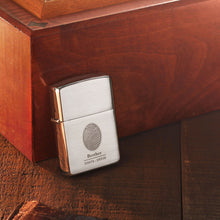 Zippo<sup>®</sup> Lighter - Brushed Chrome - Legacy Touch -- Dev