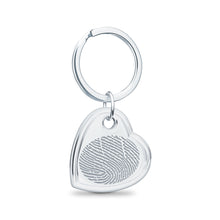 Sterling Silver Offset Heart Keychain - Legacy Touch -- Dev