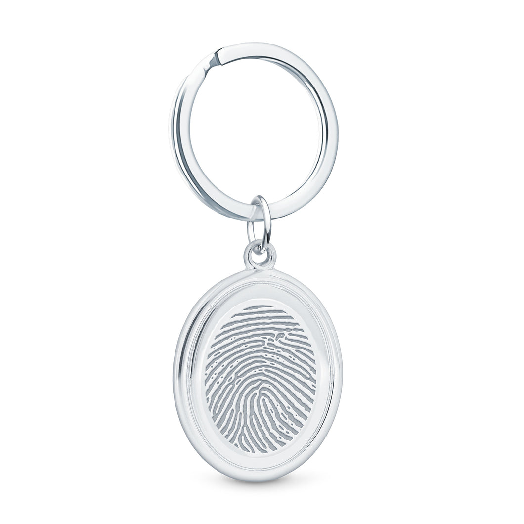 Sterling Silver Oval Keychain - Legacy Touch -- Dev