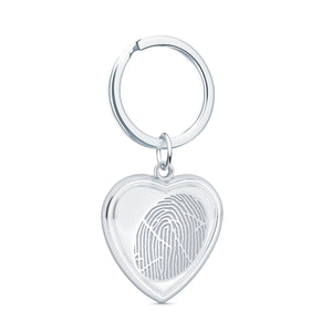 Sterling Silver Vertical Heart Keychain - Legacy Touch -- Dev